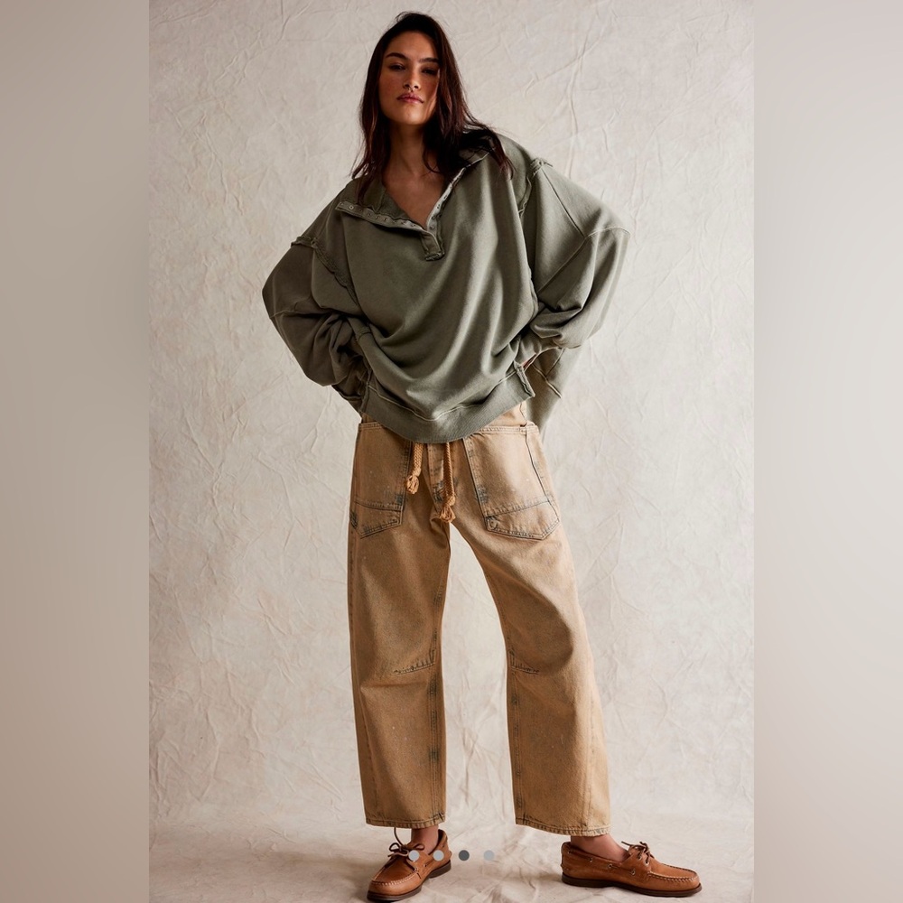 Free People Olive Green Sweatshirt - Picture 3 of 6